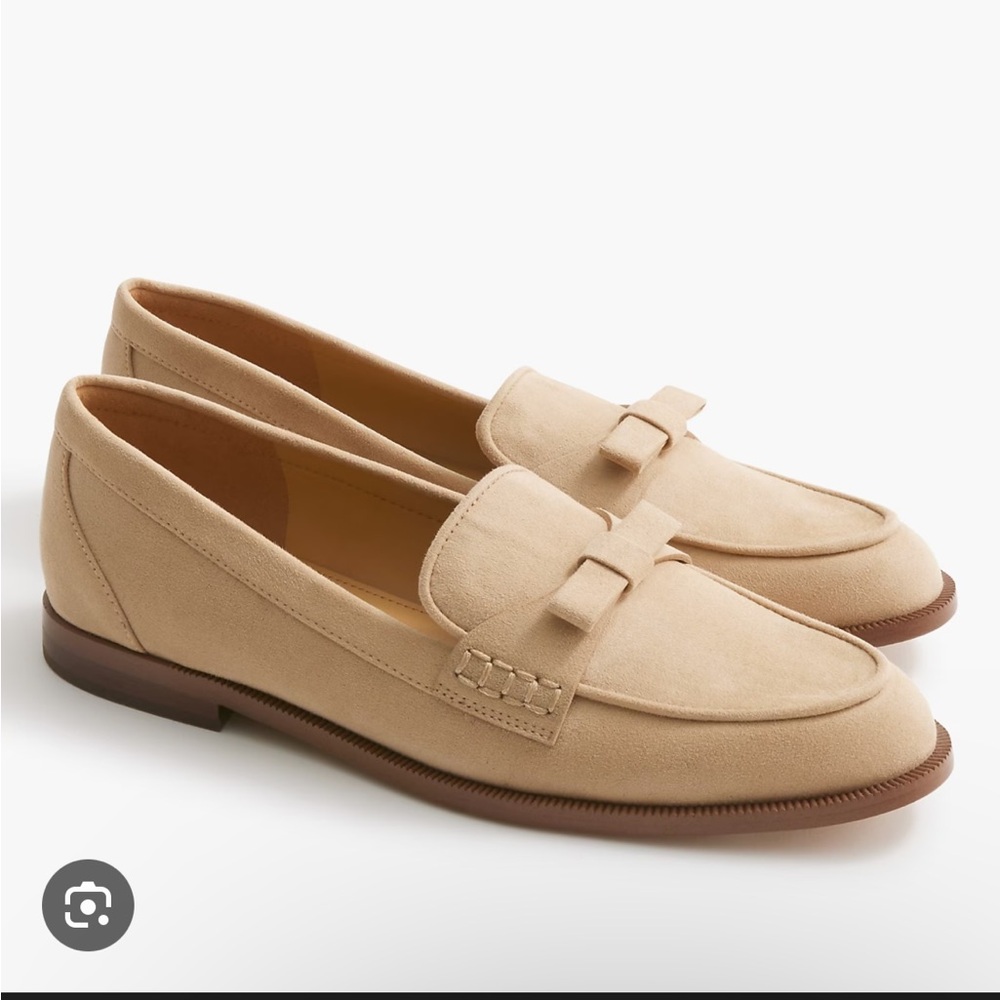 J. Crew Factory Sueded Bow Loafer tan New